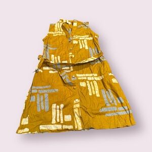 Global Mamas Mustard Yellow and White Sleeveless Dress Size Small